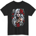 Dia De Los Muertos Sugar Skull Unisex Shirt Floral Beauty Graphic Mexico Art Tee