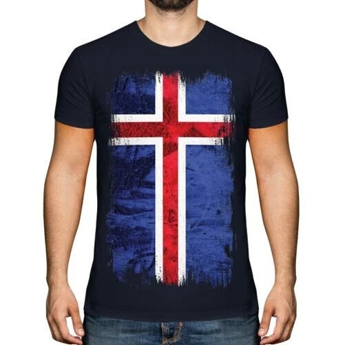 Ice Grunge Flag T-Shirt Ísland Football Icelandic Jersey Gift