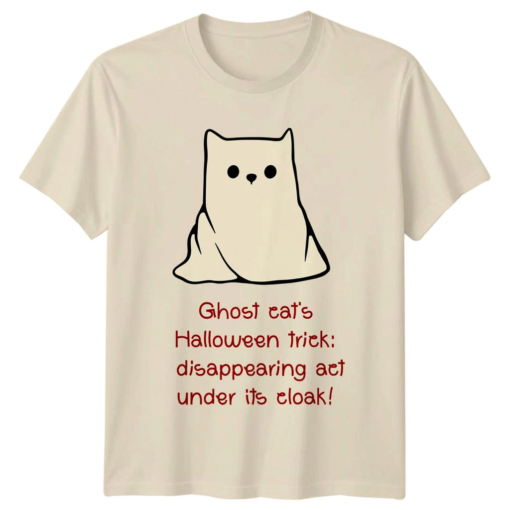 Ghost Cats Halloween Trick T-Shirt Kawaii Cat Lovers Halloween Gift For Him Her