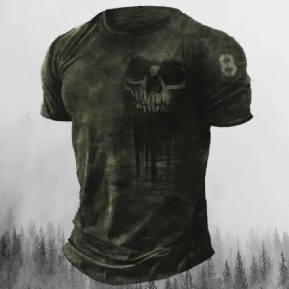 Skull Graphic Polyester T Shirt Mens Biker Gothic Grunge Skater Tee XXS-5XL