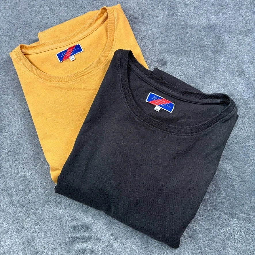 Best Made Co Shirt Mens 2XL Black Yellow (LOT OF 2) Short Sleeve Cotton Crewneck