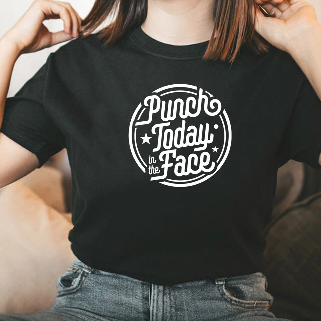Funny Punch today in the Face logo graphics tee unisex T-Shirt S | M | L | XL