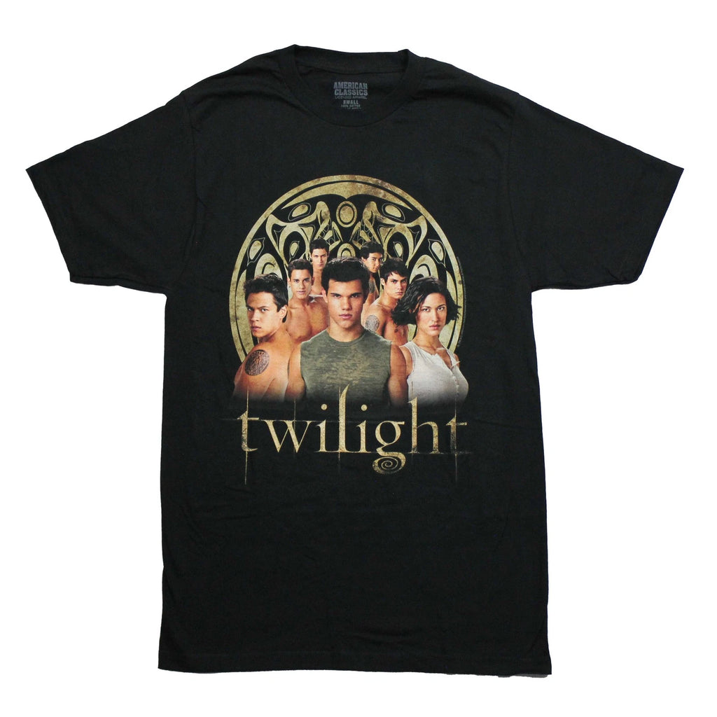 Twilight New Adult T-Shirt -  Jacob at Center of Quileute Tribe Above Name