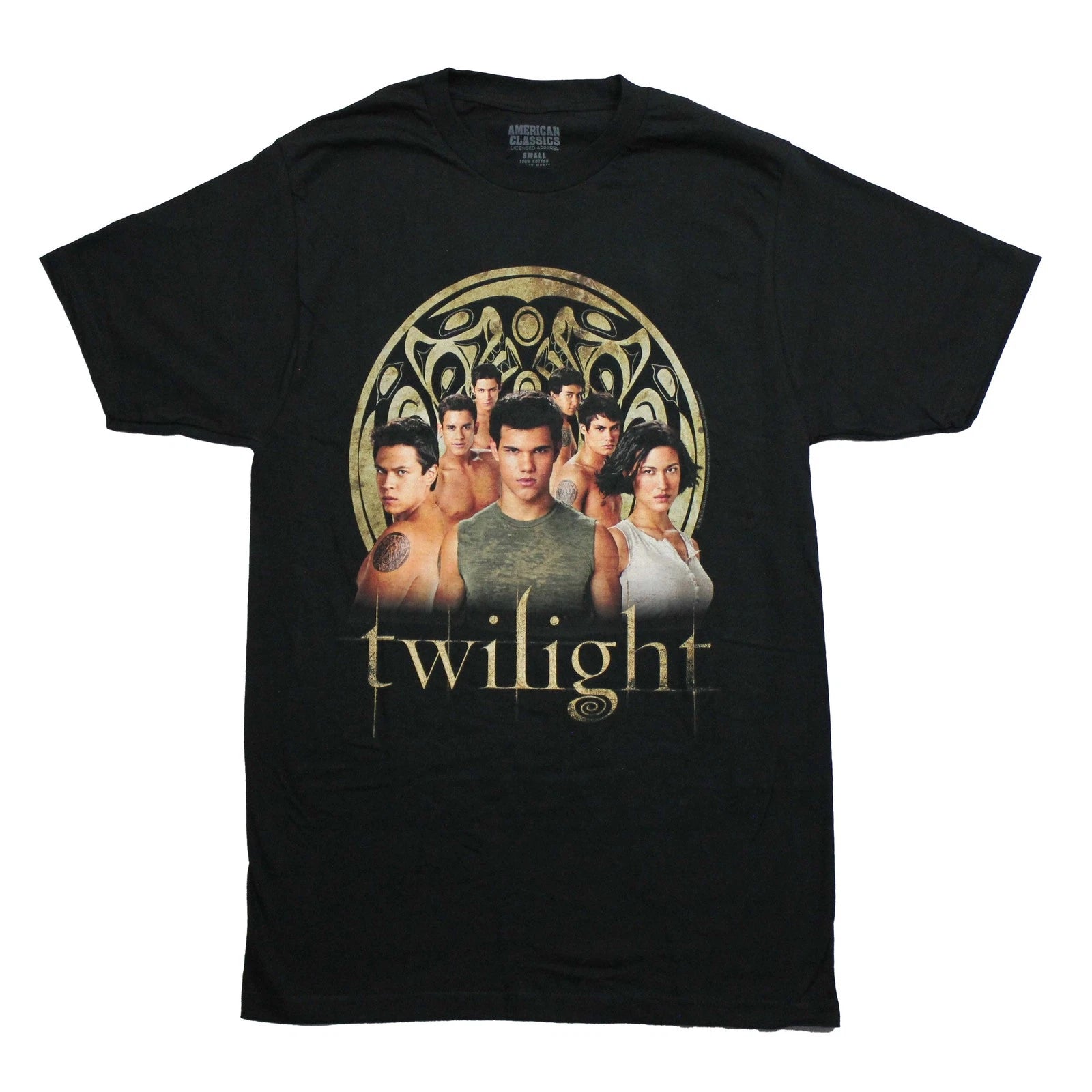 Twilight New Adult T-Shirt -  Jacob at Center of Quileute Tribe Above Name