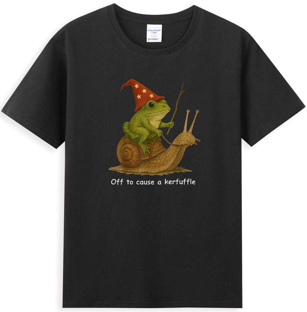 Whimsical Frog Wizard Off to Cause A Kerfuffle T-Shirt