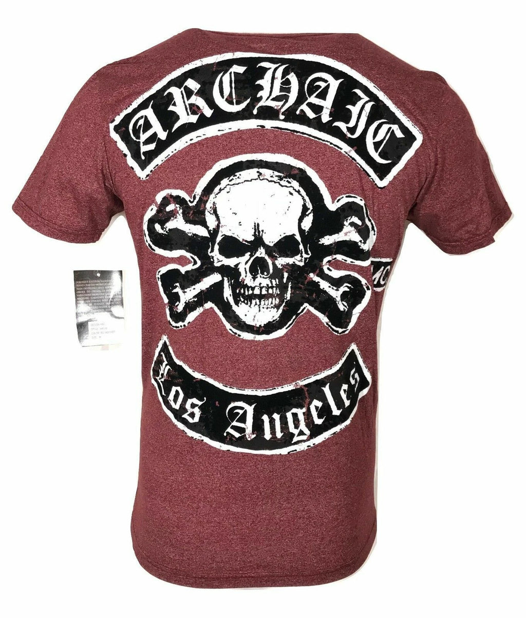 ARCHAIC by AFFLICTION Men's T-Shirt KING Skulls Red Tattoo Biker S-4XL $40 NWT