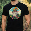 Mens Hippie Gnome Motif Cotton T-Shirt Size XS to 5XL