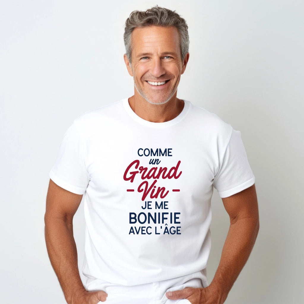 Men's Short Sleeve T-Shirt White, LIKE A FINE WINE I IMPROVE