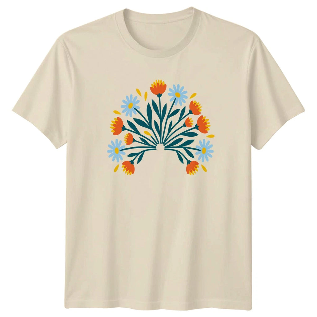 Boho Colorful Flower Bundle Womens T-Shirt Floral Botanical Gift For Her