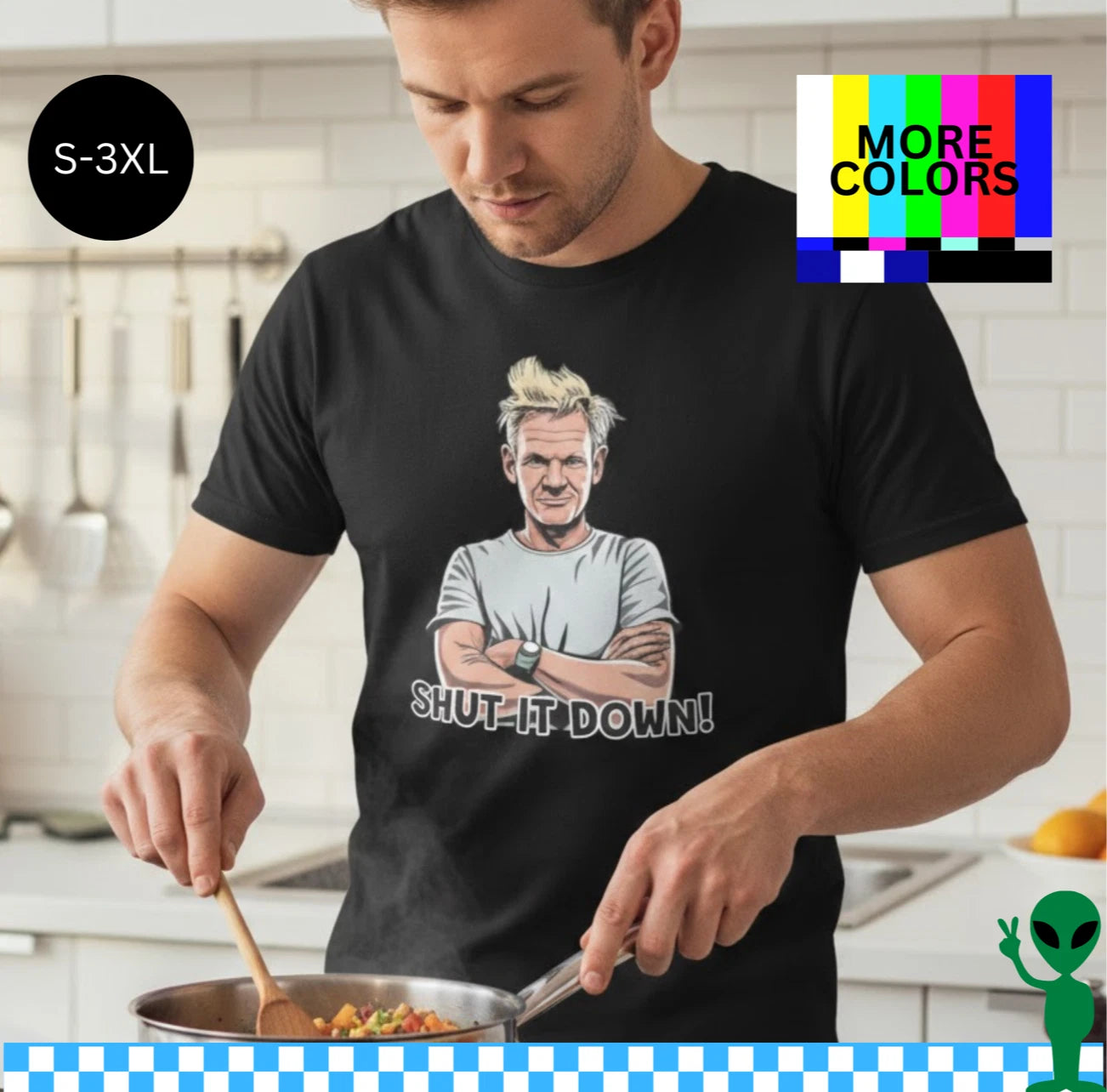 Gordon Ramsey Shirt Shut it Down  S-3XL Unisex Short-Sleeve