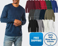 Mens Premium Soft Combed 100% Rinspun Cotton Tee Long Sleeve T-Shirt XS-4XL NEW!