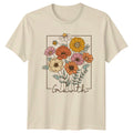 Floral Growth T-Shirt, Boho Flower Tee, Botanical Nature Design