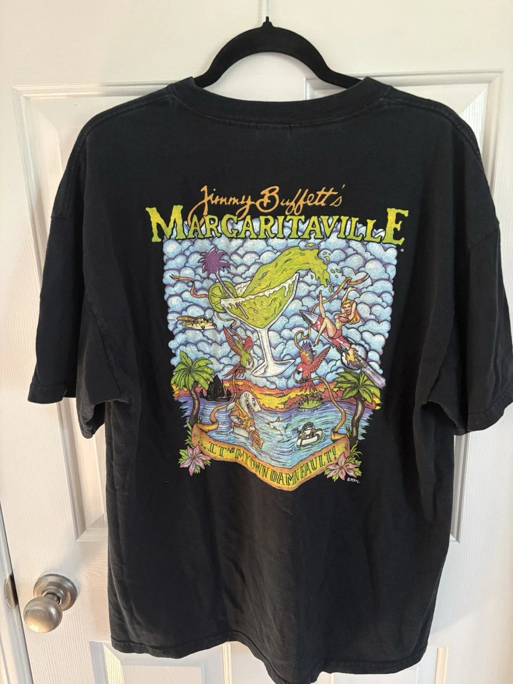 Vintage 90s Y2k Jimmy Buffett Margaritaville Size Xl Big Back Tee (1)