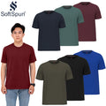 SOFTSPUN Mens T shirts multipack 100% Cotton, Preshrunk plain Crew neck Tshirt