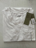 Goodfellow & Co Men's Standard Fit Short Sleeve V-Neck T-Shirt, Medium White