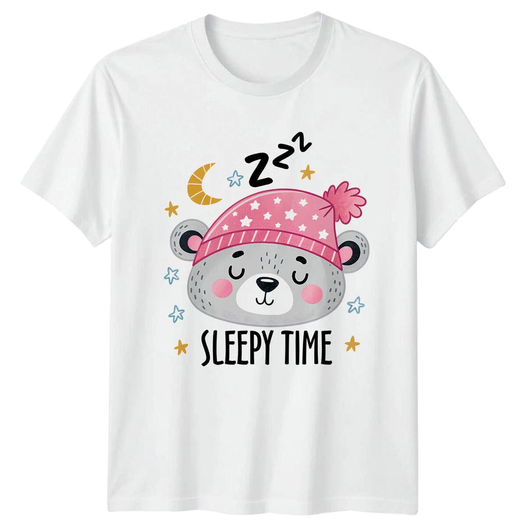 Sleeping Bear With Nightcap T-Shirt, Cute Animal Pun Shirt