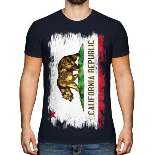 CALIFORNIA STATE GRUNGE FLAG MENS T-SHIRT TEE TOP CALIFORNIAN SHIRT JERSEY GIFT