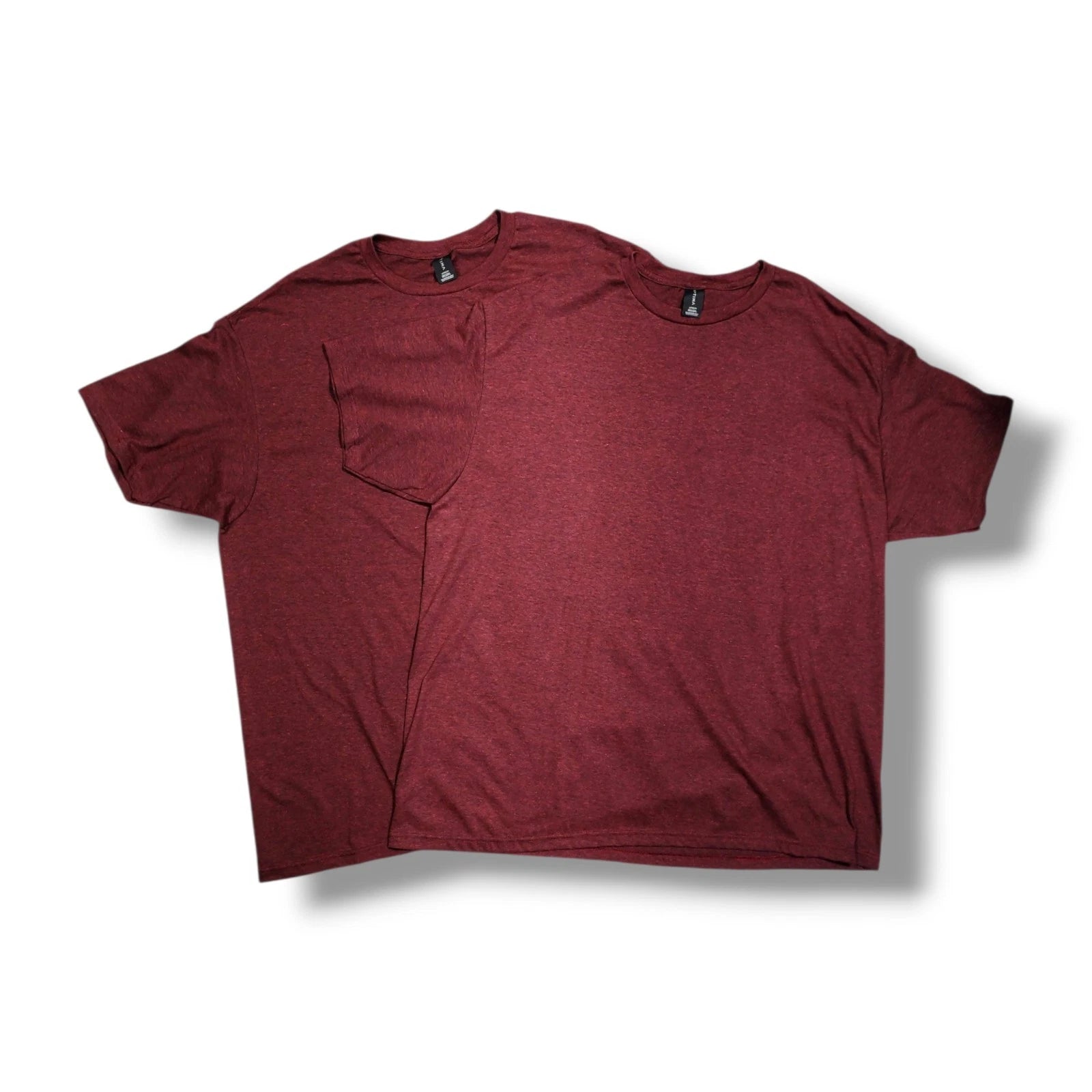 OPTIMA London Crew Neck Maroon Heathered T-shirt Men's 2XL Lot of 2