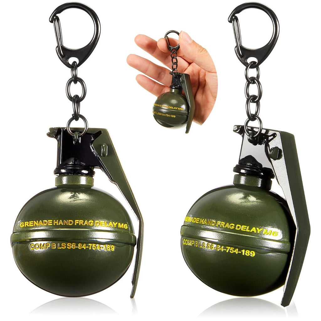 2 Pcs Frag Grenade Keychain Heavy Duty Bomb Alloy Cool Keychain for Jewelry M...