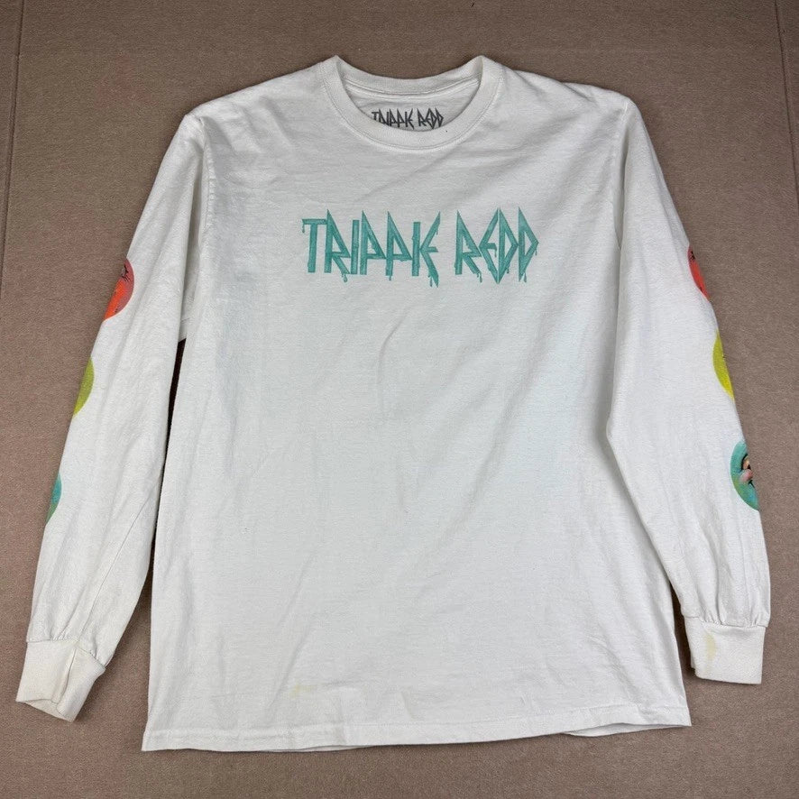 Trippie Redd 1400 Shirt Mens M White Long Sleeve Graphic Streetwear Tee