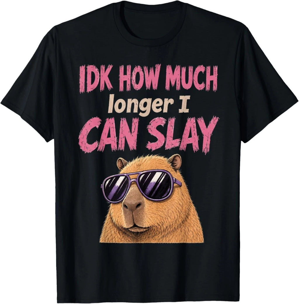 Meme Capybara IDK How Much Longer I Can Slay Teens Funny T-Shirt