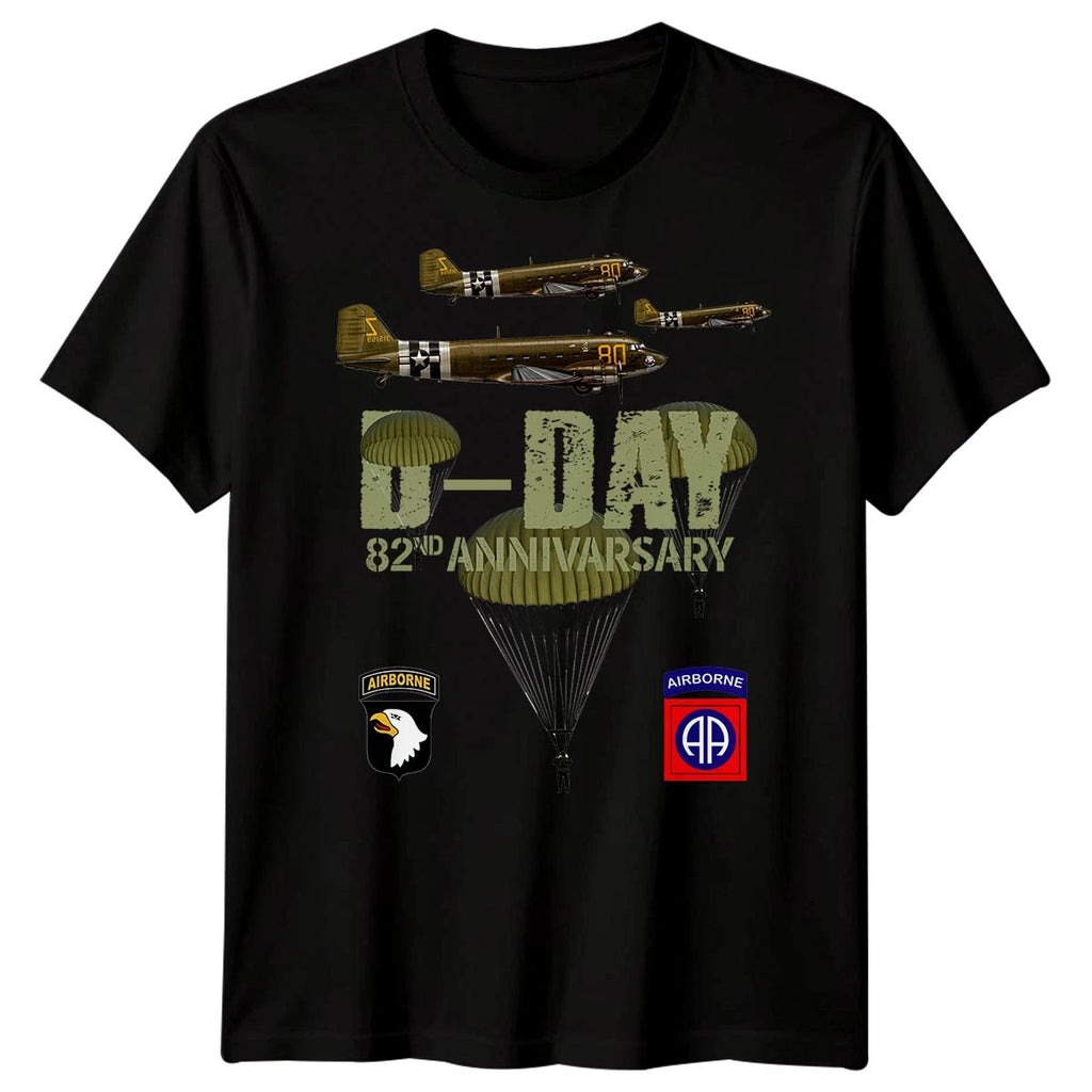 Family Paratrooper D-Day T-Shirt Tee 1944 World War II Normandy Military 1#DD
