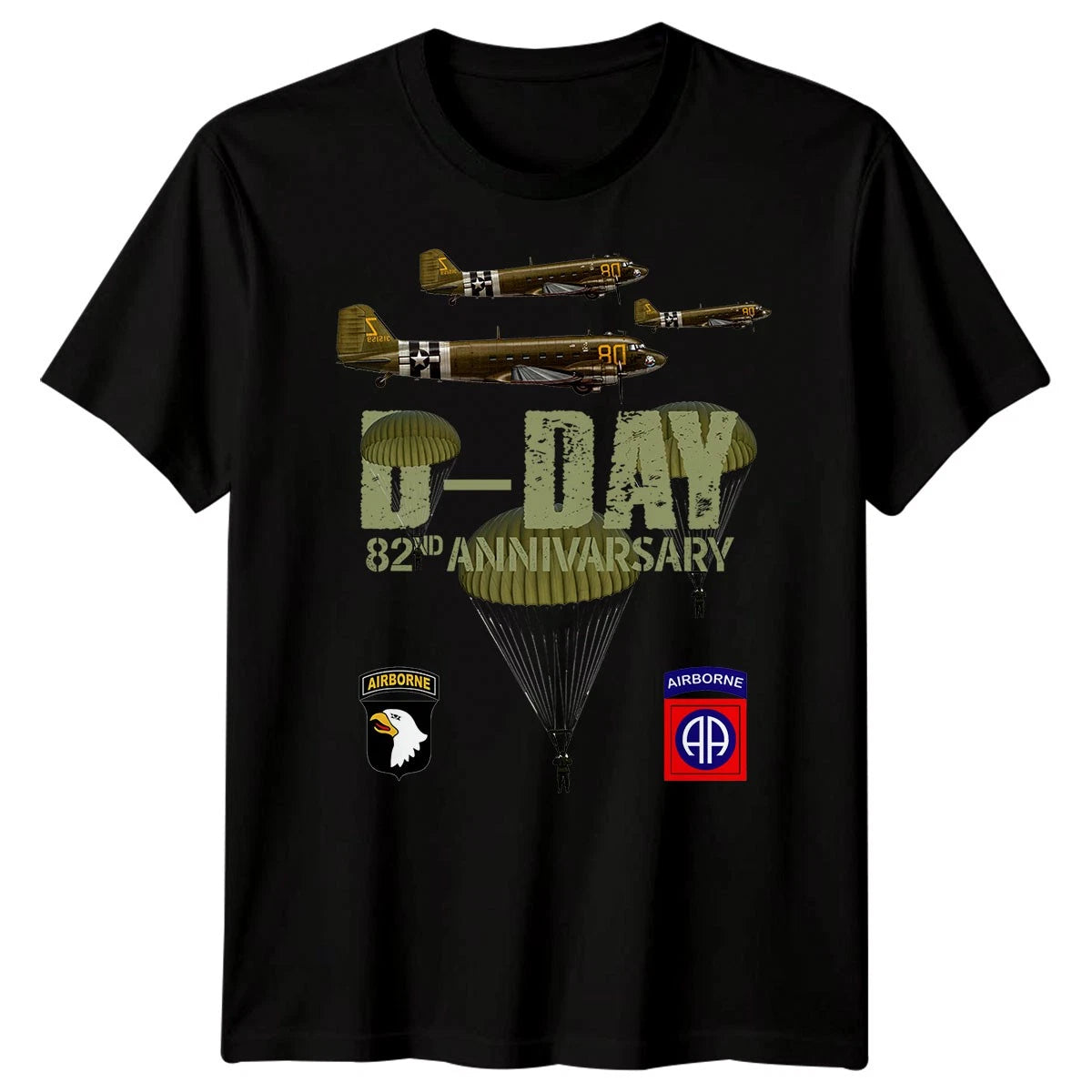 Family Paratrooper D-Day T-Shirt Tee 1944 World War II Normandy Military 1#DD