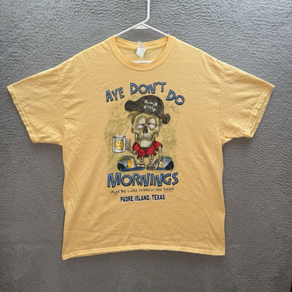 Gildan Shirt Adult Extra Large Yellow Coffee Humor Parrothead Grunge Skater Y2K
