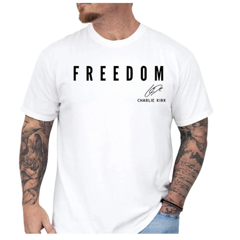 Signature Charlie Kirk Shirt, Charlie Kirk FREEDOM T Shirt, Freedom T-Shirt