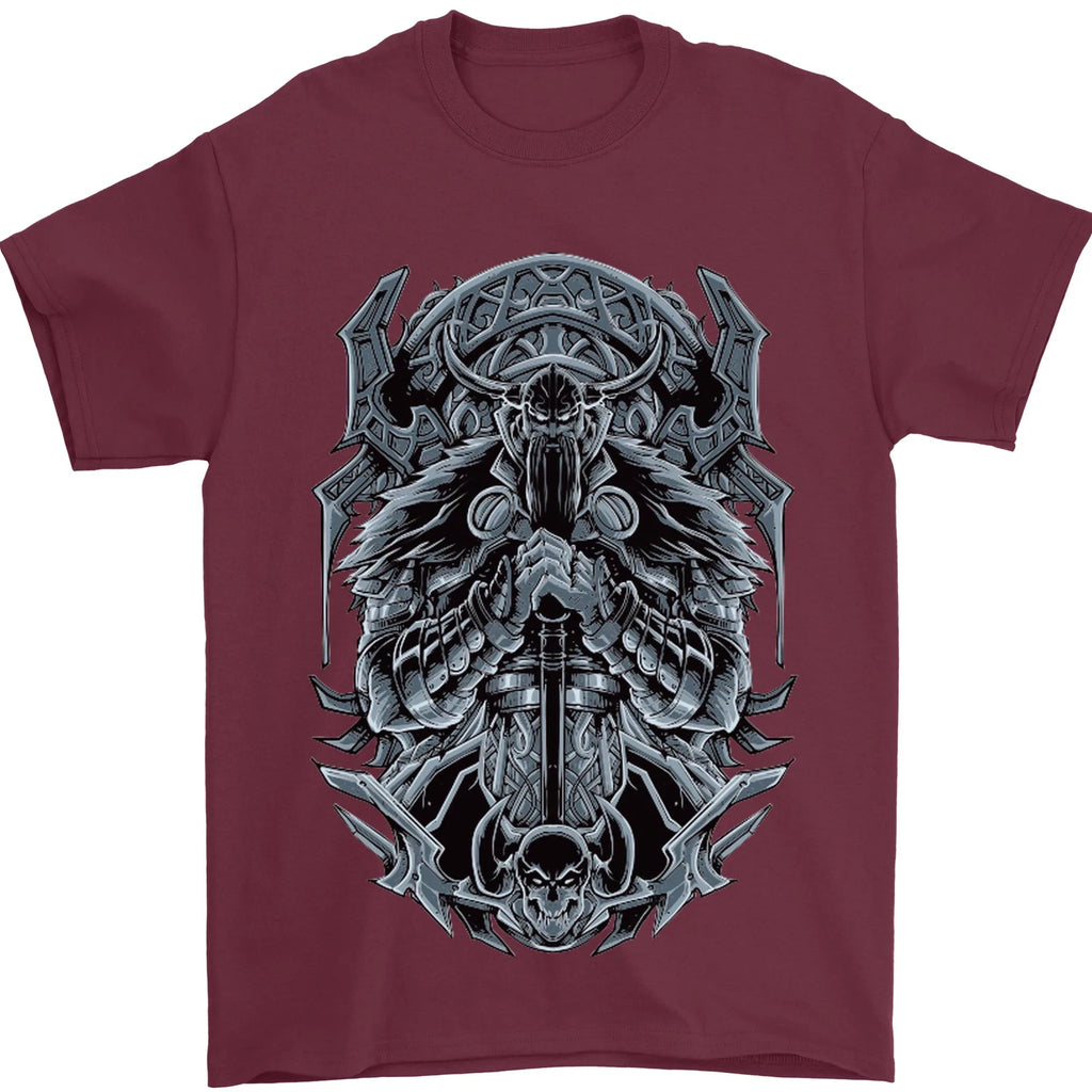 Viking God Odin Valhalla Norse Warrior Mens T-Shirt 100% Cotton