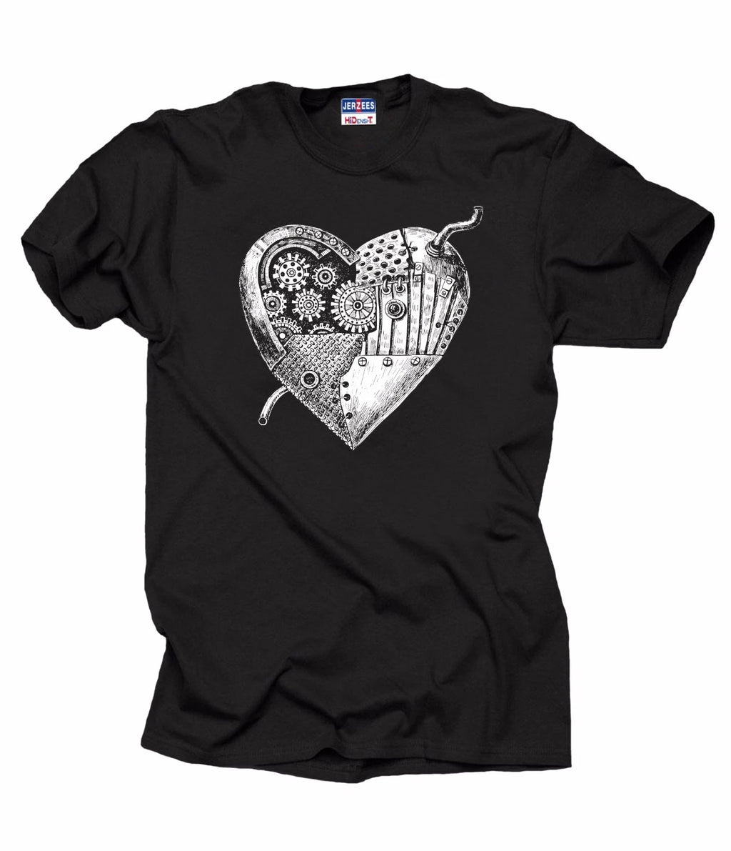 Mechanical Heart T-Shirt Creative Stylish Tee Shirt Robot Heart