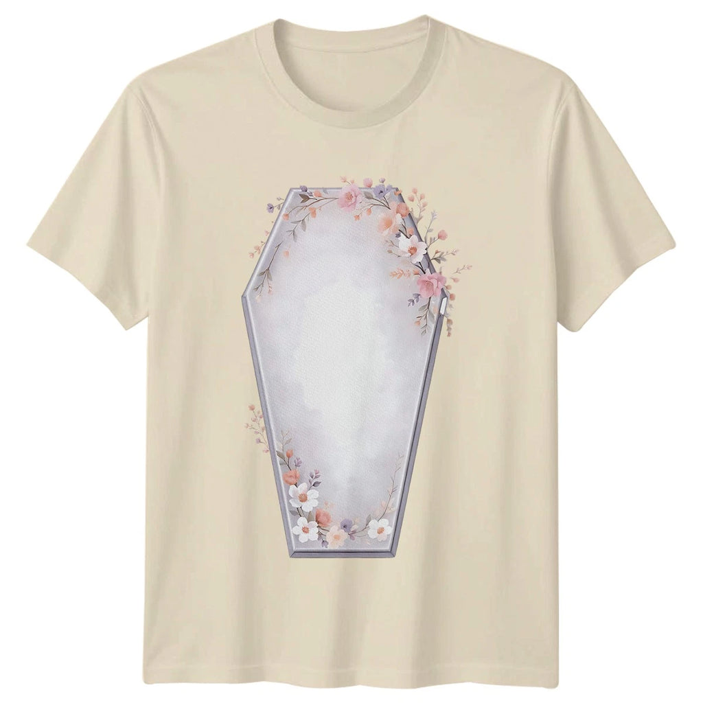 Floral Coffin Frame T-Shirt Pastel Botanical Gothic Soft Aesthetic