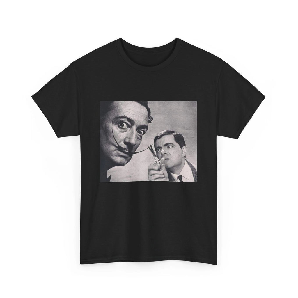 Funny Art Mashup Unisex Heavy Cotton Tee, Mr Bean and Salvador Dali Shirt