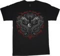 Mens T-shirt Yin Yang Twin Dragons Tiger Mens Graphic Tee Clothing Apparel