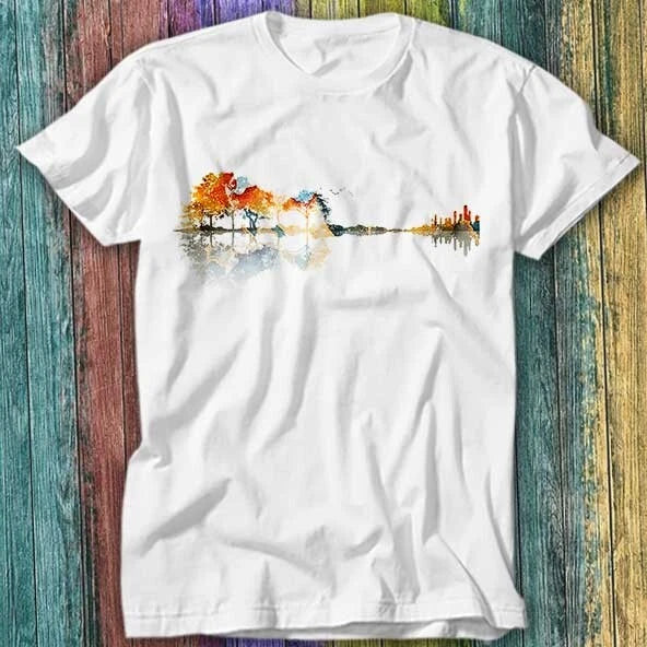 Nature Guitar Shadow Silhouette Planet Earth Universe T Shirt Top Tee 278