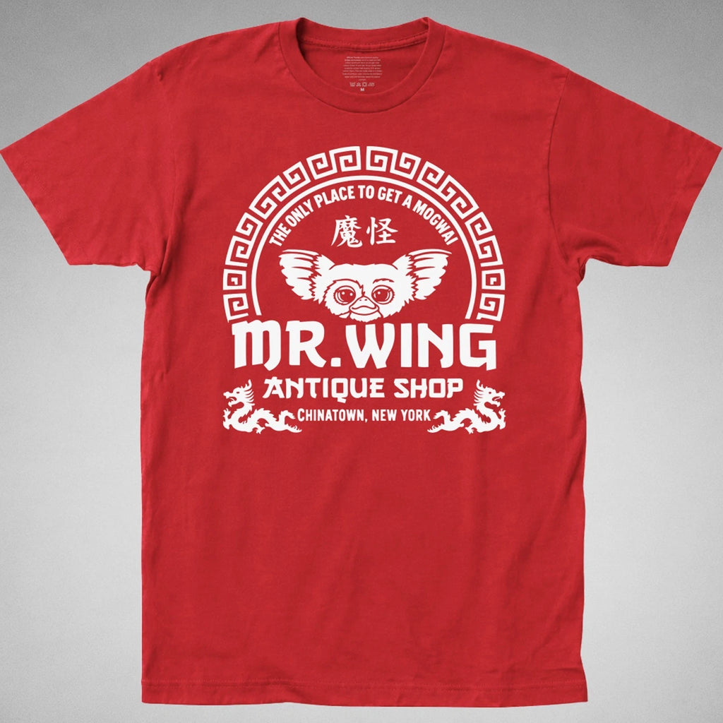 MR WING Gremlins T-SHIRT mr wing's antique mogwai gizmo 80s movie tee new batch