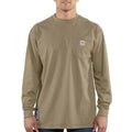 Carhartt FR Shirt Men's Large Khaki Long Sleeve Pocket Flame Resistant Workwear