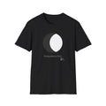 Minimalist Geometric Waxing Gibbous Moon For Black T-shirt Design