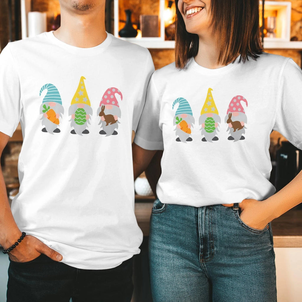 TSHIRT (1090) Three Gnomes Deer Carrot Easter Sunday Bunny Ear Kids Gift T-Shirt