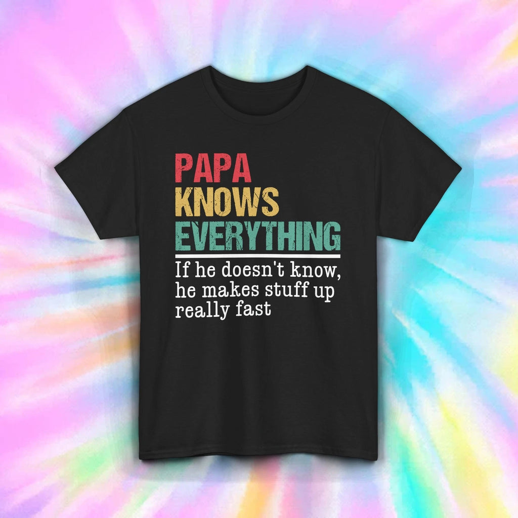 Papa Knows Everything Shirt Funny Grandpa Gift Humor Tee S-5XL