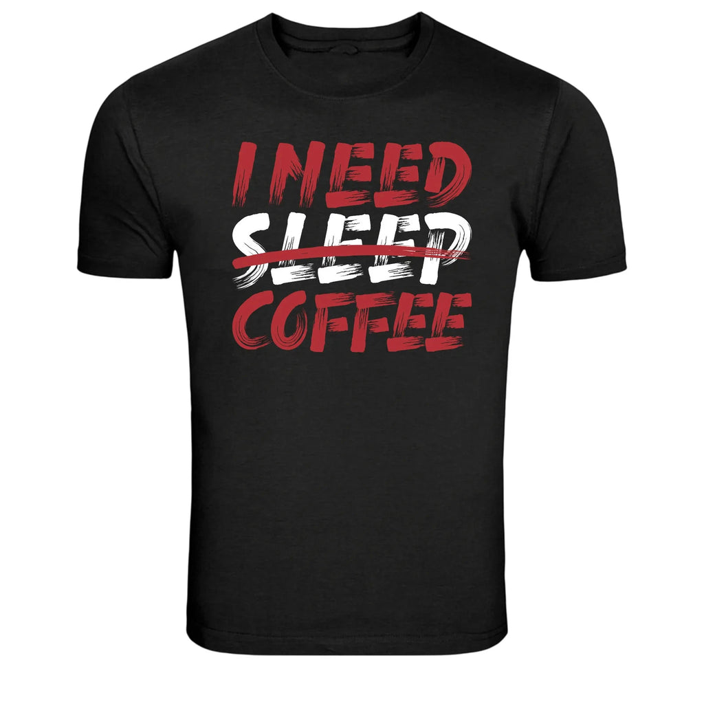I Need Sleep Coffee Humor Typography Graphic T-Shirt