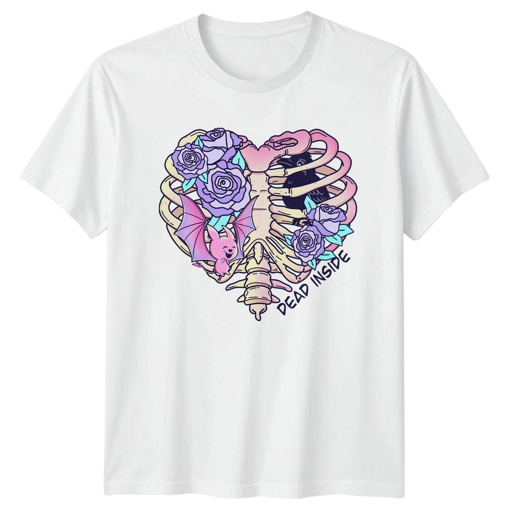 Dead Inside Womens T-Shirt Pastel Goth Halloween Halloween Gift For Her