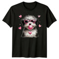 Cute Dog Heart Sunglasses Bubblegum Animals Dogs Mens T-Shirt Womens Tee