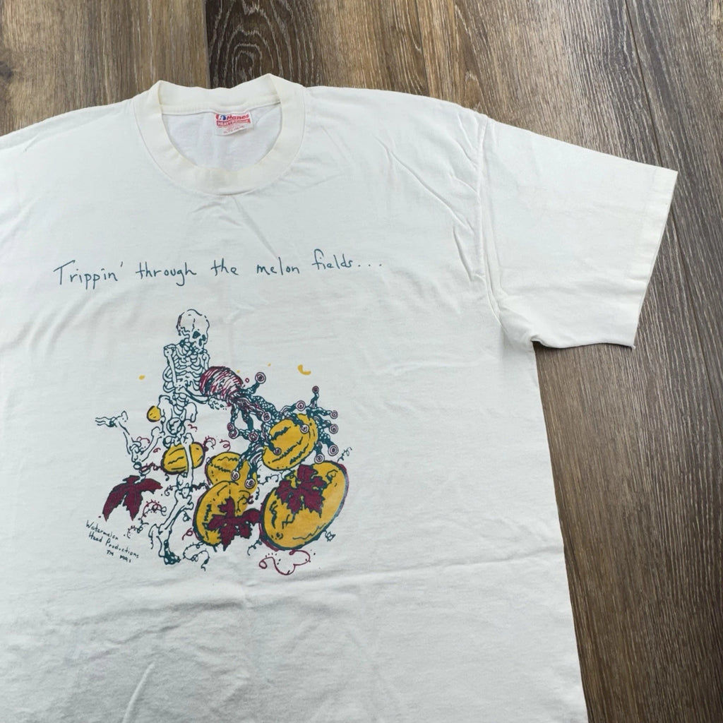 Vintage Grateful Dead Shirt Mens XL White Trippin Through The Melon Fields 1991