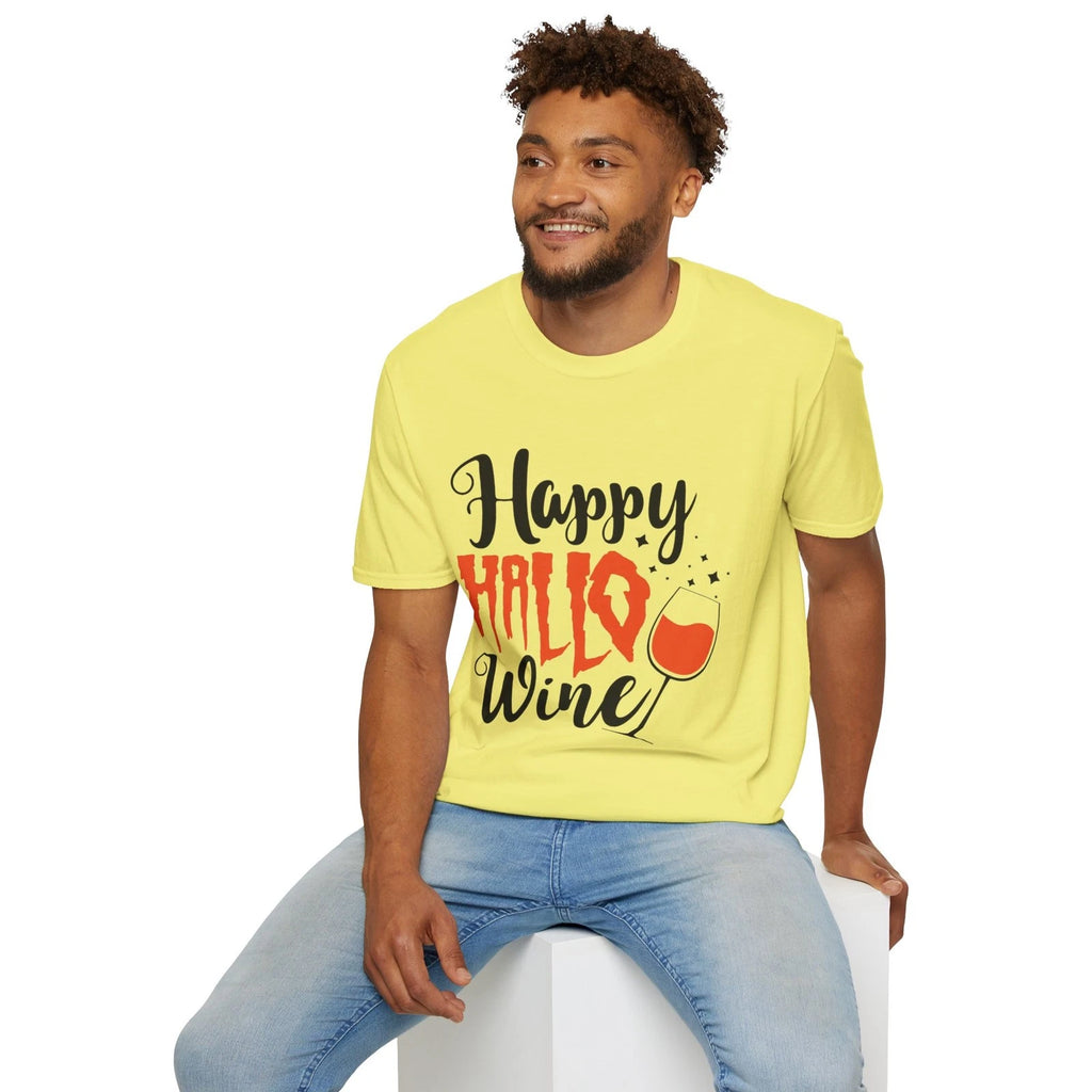 Funny Wine Lover Unisex T-Shirt, Halloween Shirt, Happy Hallo Wine Tee,