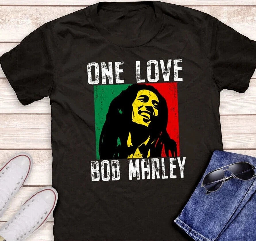 T-Shirt ONE LOVE Reggae Music lover Jamaican Pride Men Women Bob Marley Shirt