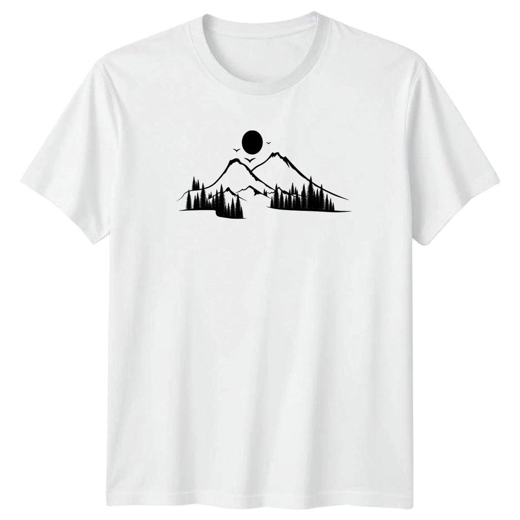 Minimalist Mountain Forest Tree Outdoors T-Shirt Minimalist Art Nature