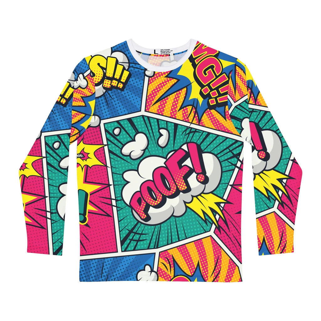 Pop-art Comix Style Cool Pattern :: Men's Long Sleeve Shirt