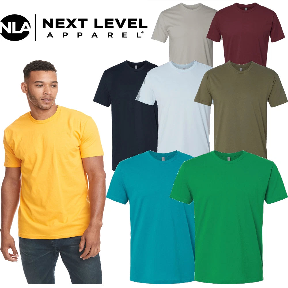 Next Level Apparel T-Shirt Unisex Cotton Plain Crew Neck Short Sleeves Tee 3600