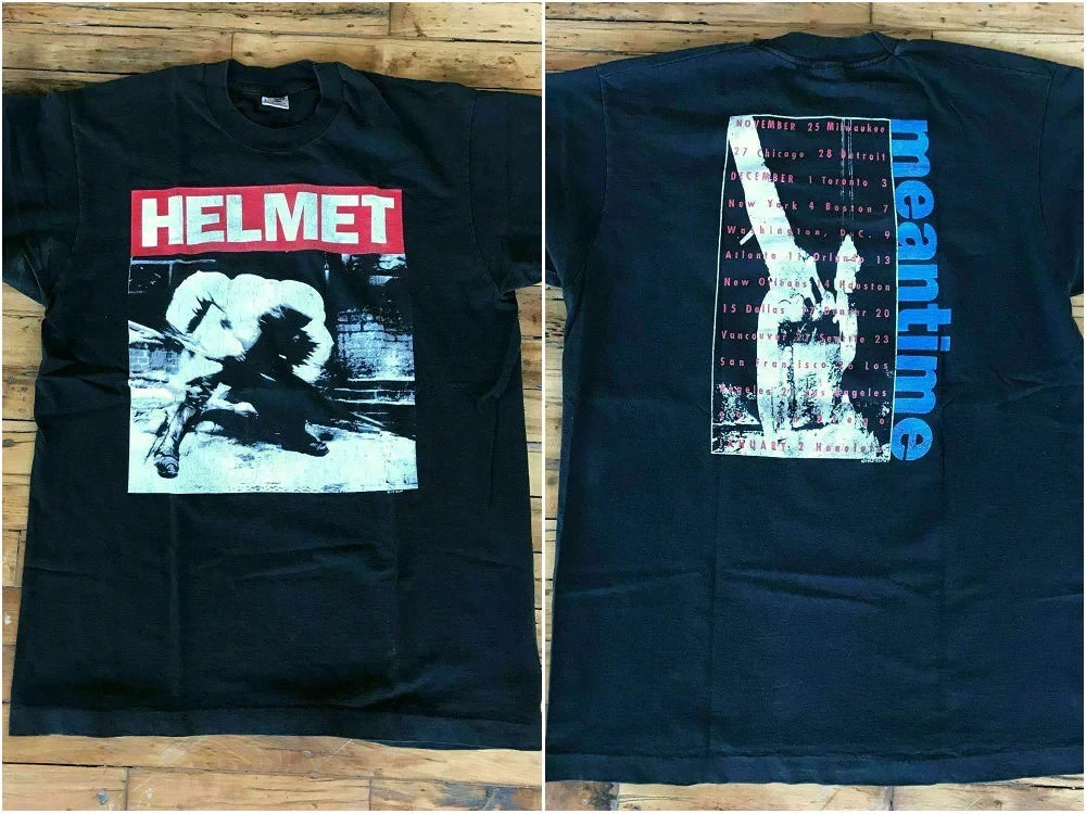 SHIRT HELMET MEANTIME GRUNGE T-SHIRT UNISEX CASUAL T-SHIRT